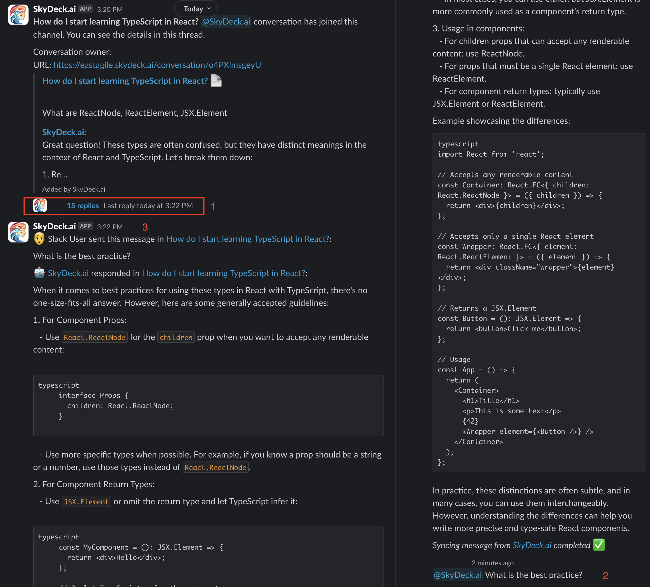 new message from slack